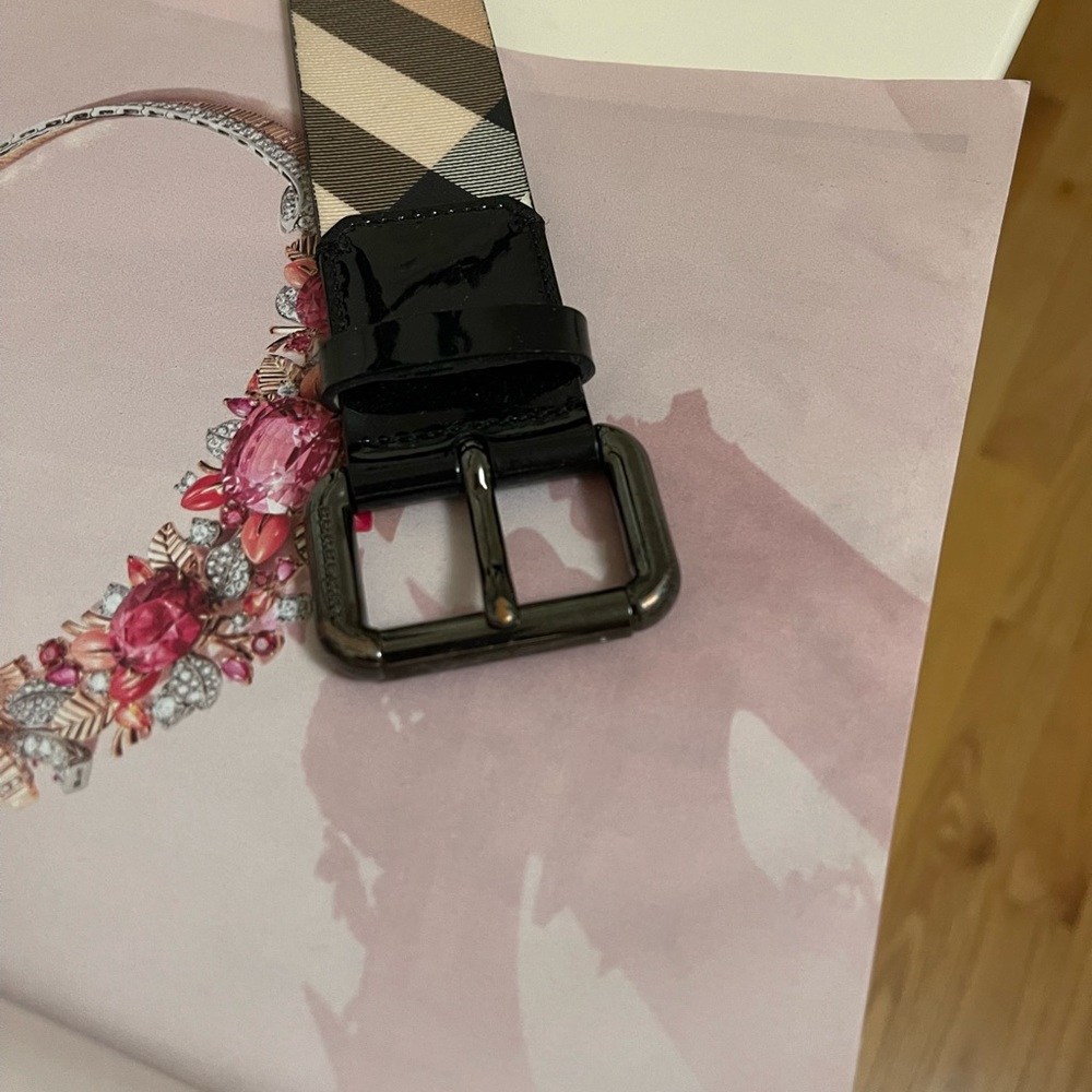 Burberry black leather nova check belt - Picture 15 of 16